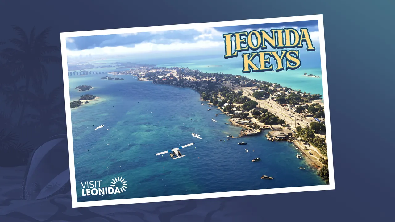 Official GTA VI media labeled Leonida Keys Postcard.