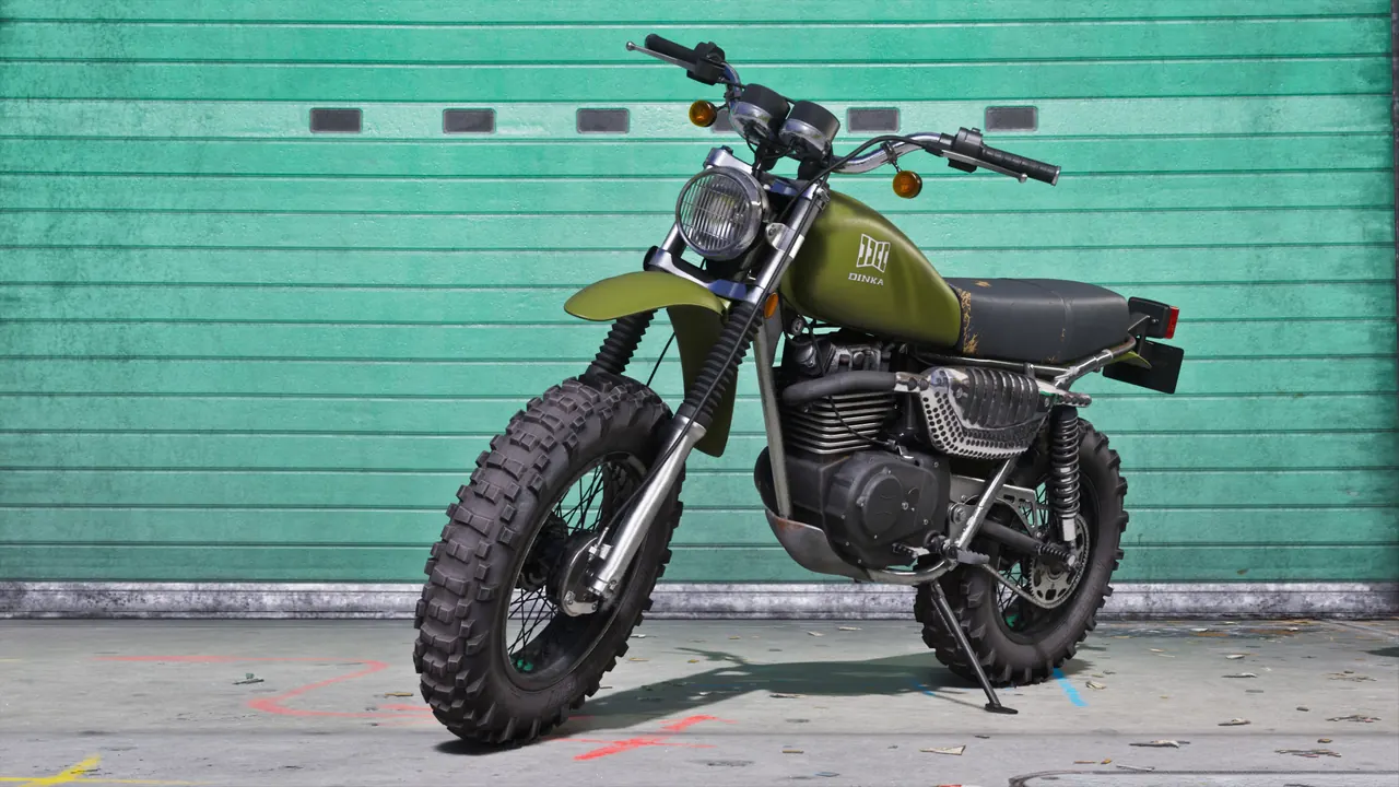Official GTA VI media labeled Dinka Enduro Motorcycle.